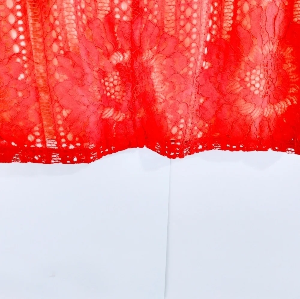 LULU'S LILIAN RED LACE MINI DRESS NWT SIZE LARGE - Picture 11 of 14